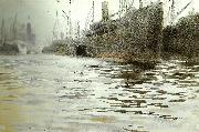 Anders Zorn i hamburgs hamn USA oil painting artist